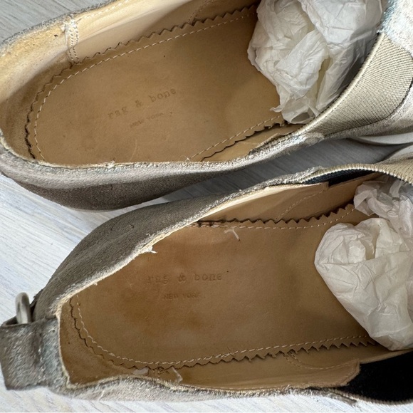 Rag & Bone Finlay Taupe Suede Western Pull-on Ankle Boots Wooden Heel Size 9.5 - Picture 6 of 16